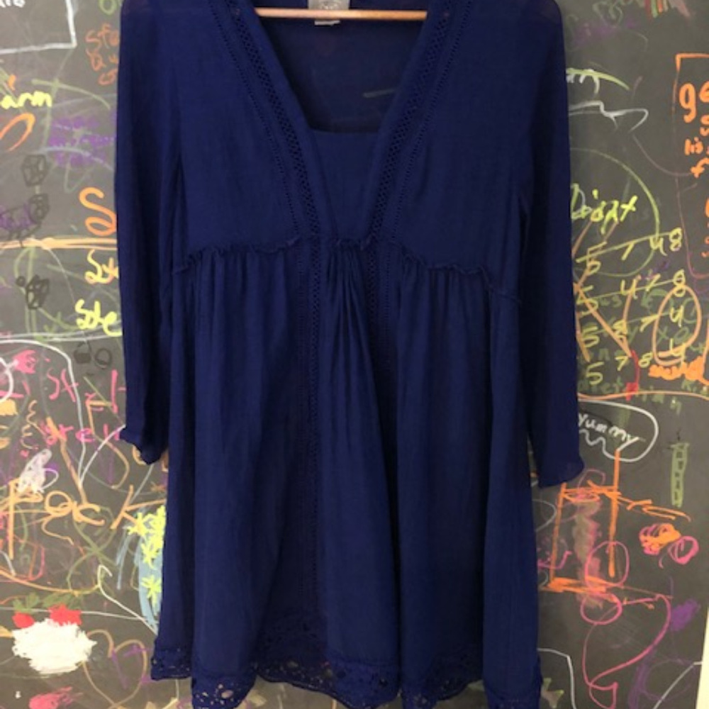 Anthropologie Blue Tunic Dress Sz 6